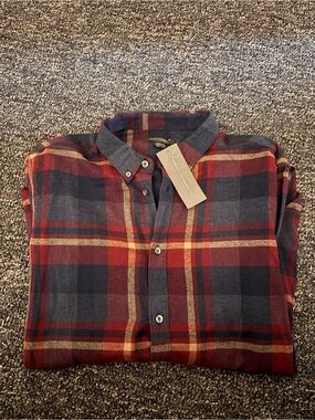 French Connection Men's Plaid Button-Down Shirt in Red, Navy